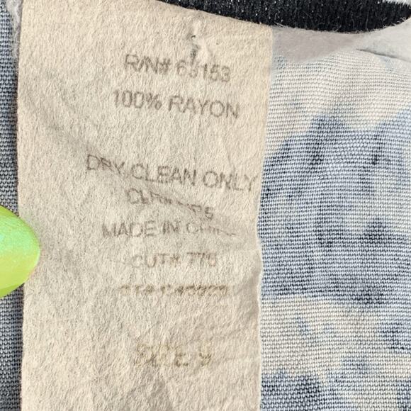 Vintage 90s Blue Floral Midi Dress Sleeveless Rayon A Line Medium Romantic - Picture 9 of 14